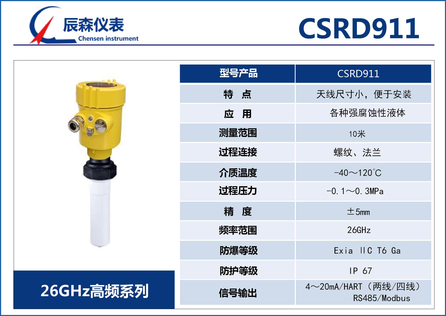 高頻雷達(dá)式物位計(jì)CSRD911