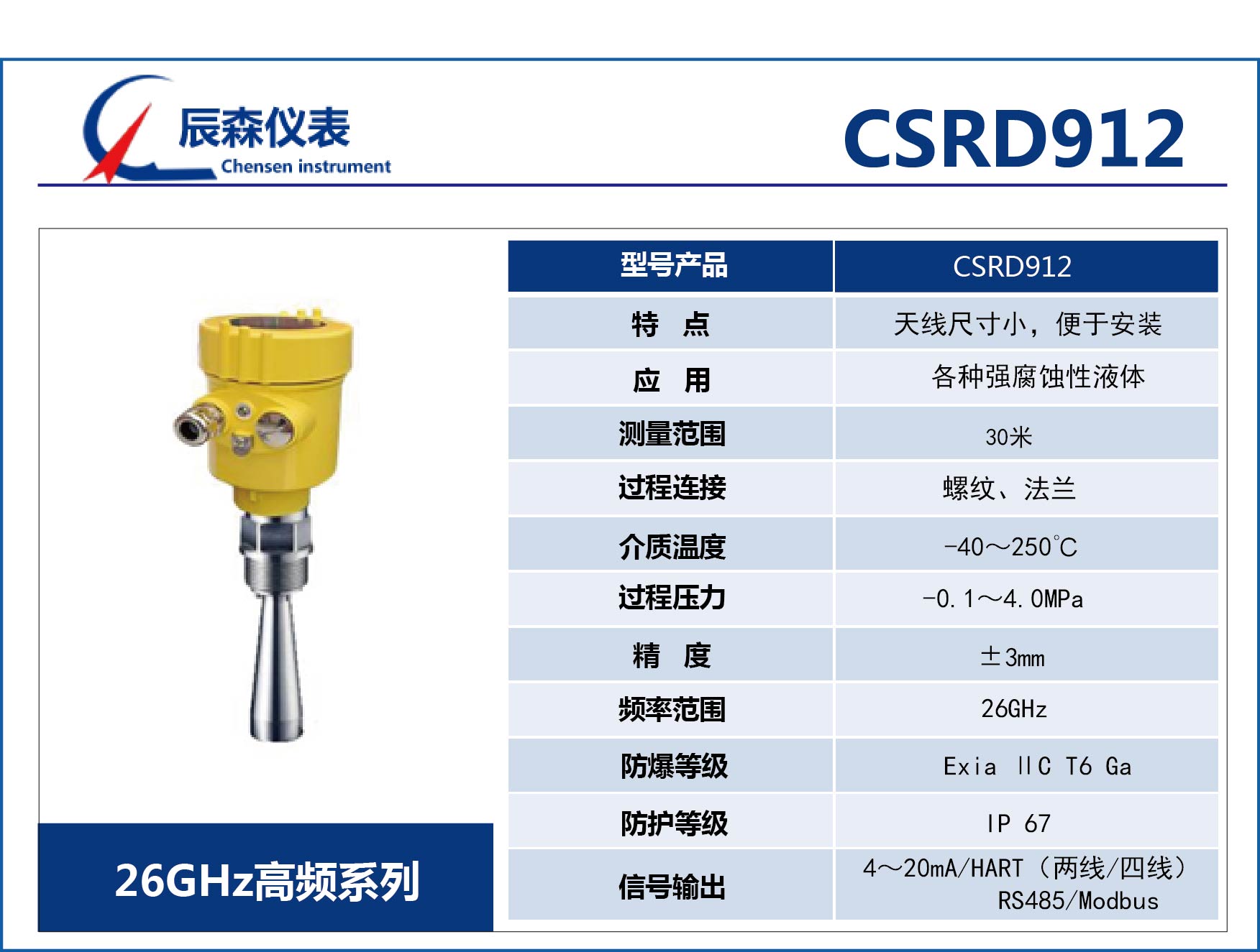 高頻雷達(dá)式物位計(jì)CSRD912