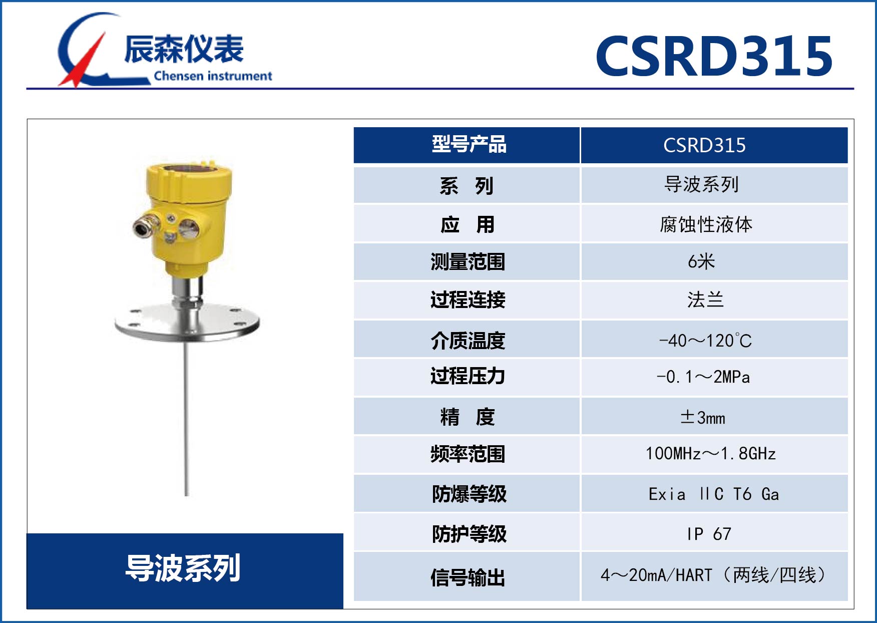 導(dǎo)波雷達物位計CSRD315